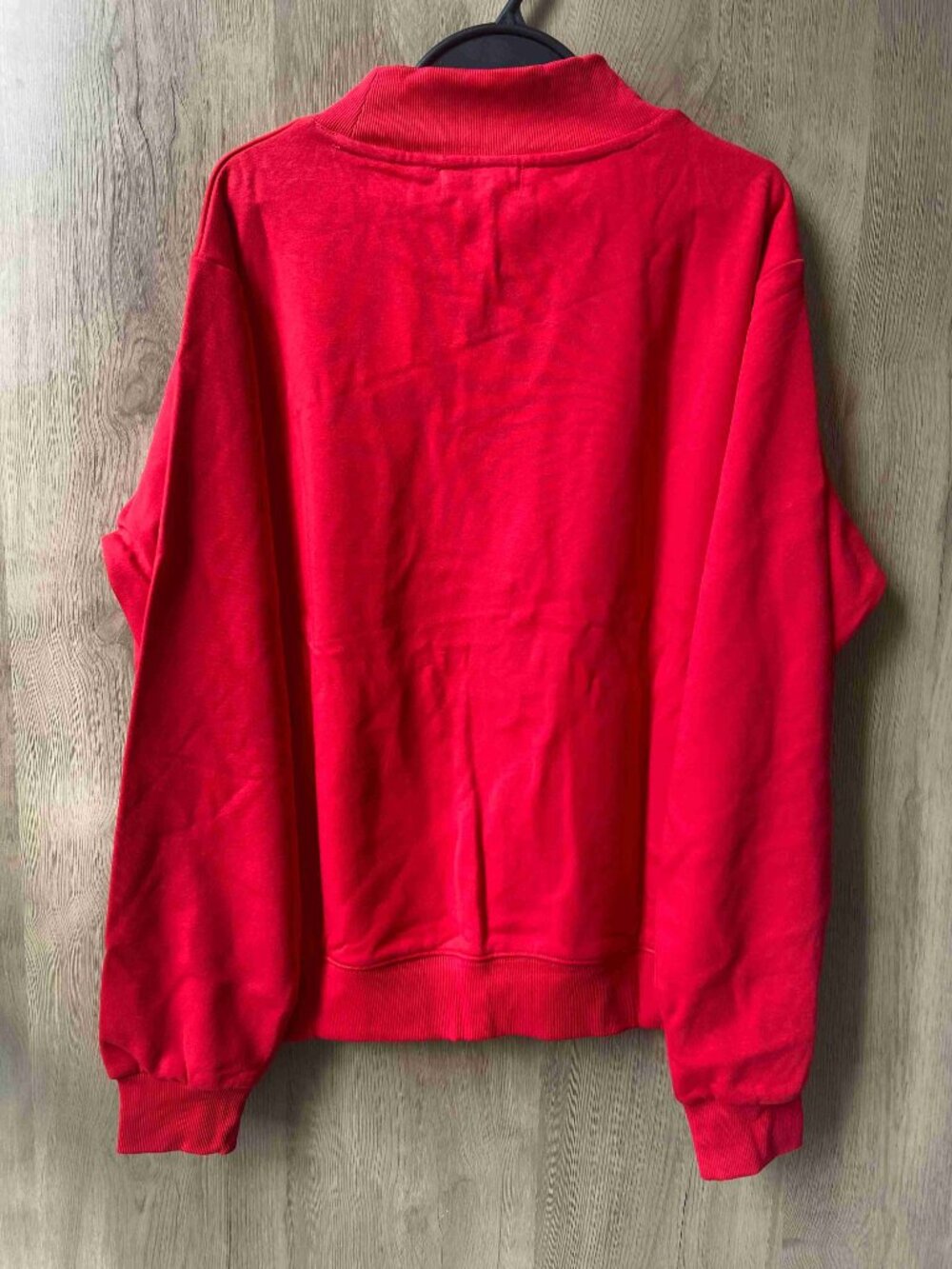PARKE White Varsity Letter Mock Neck Pullover Red Casual Fleece Sweatshirt - Picture 6 of 6